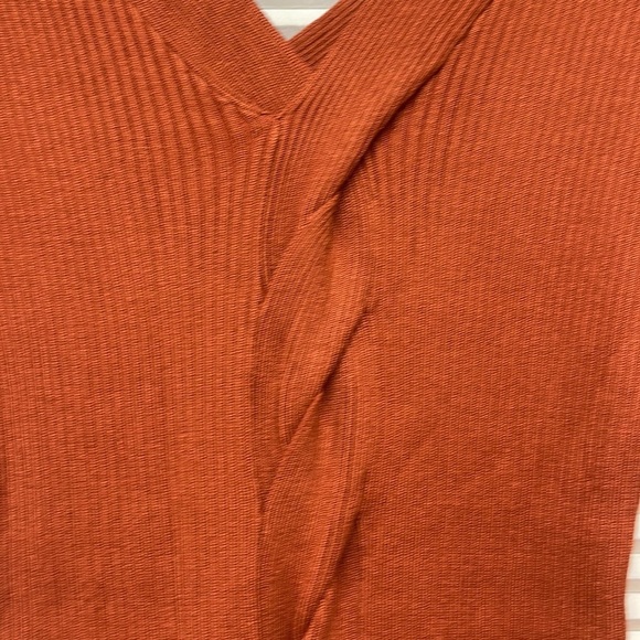 Haute Monde NWT Burnt Orange Knit Long Sleeve Sweater Bodycon Midi Dress - Picture 4 of 9